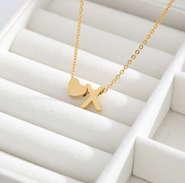 Gorgeous Initial Necklace With Heart