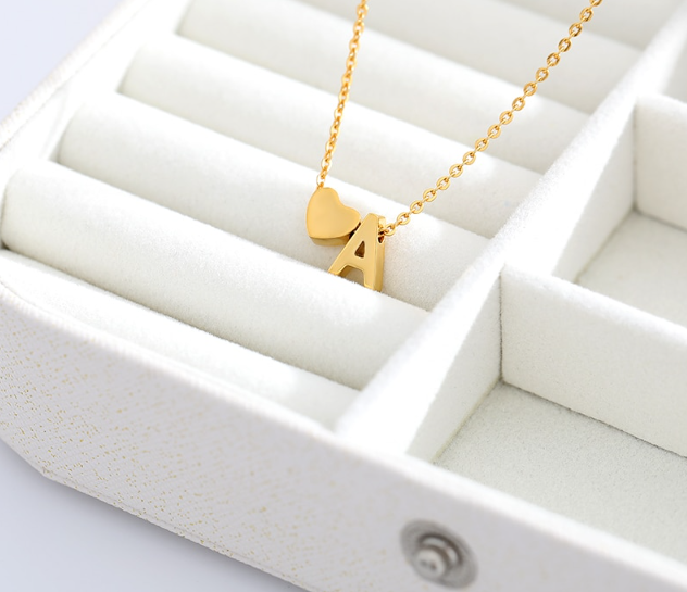 Gorgeous Initial Necklace With Heart