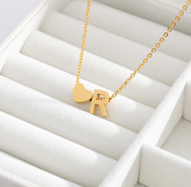 Gorgeous Initial Necklace With Heart