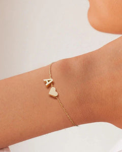Gorgeous Initial Bracelet With Heart