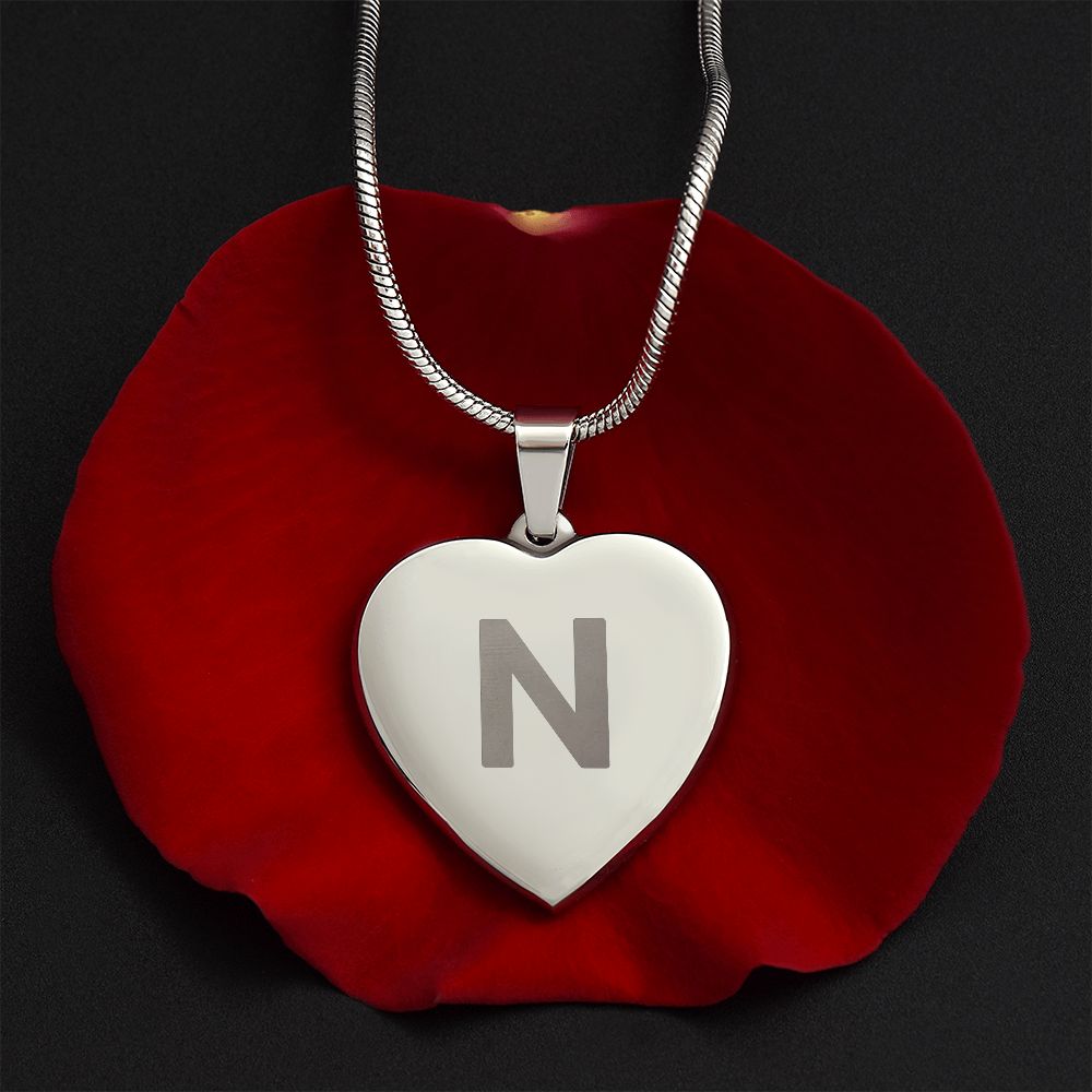 Luxury Engraved Initial Necklace: N