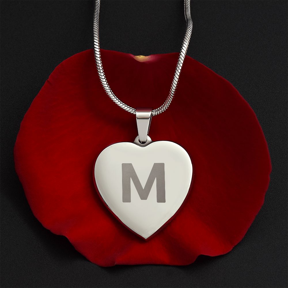 Luxury Engraved Initial Necklace: M
