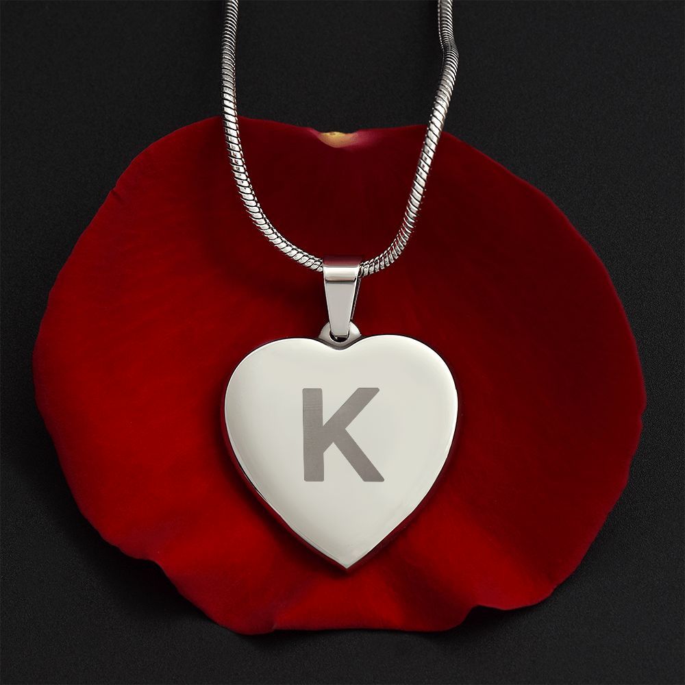 Luxury Engraved Initial Necklace: K