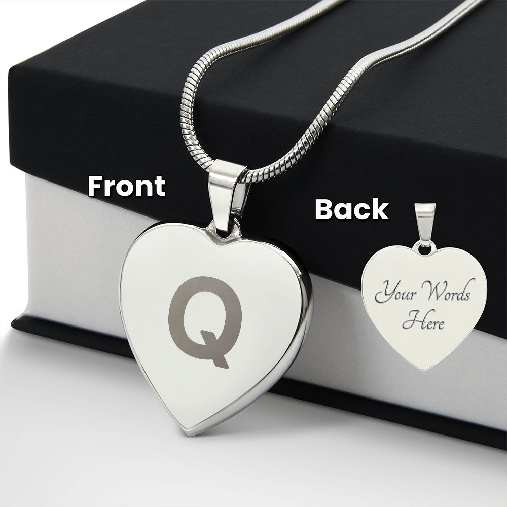Luxury Engraved Initial Necklace: Q