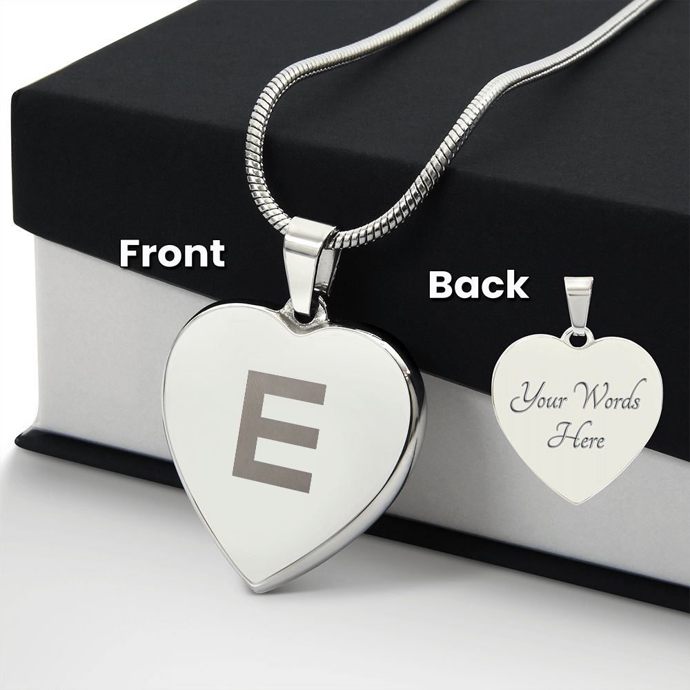 Luxury Engraved Initial Necklace: E