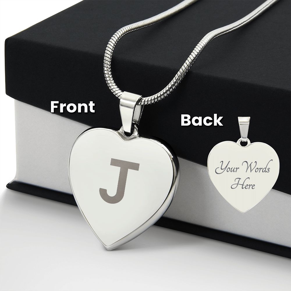 Luxury Engraved Initial Necklace: J