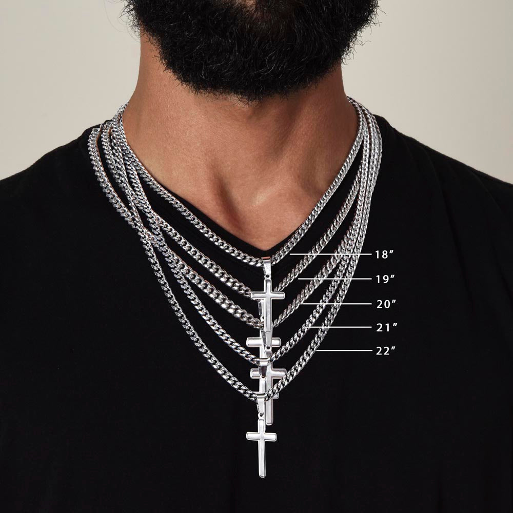 Luxury Cuban Link Chain With Cross
