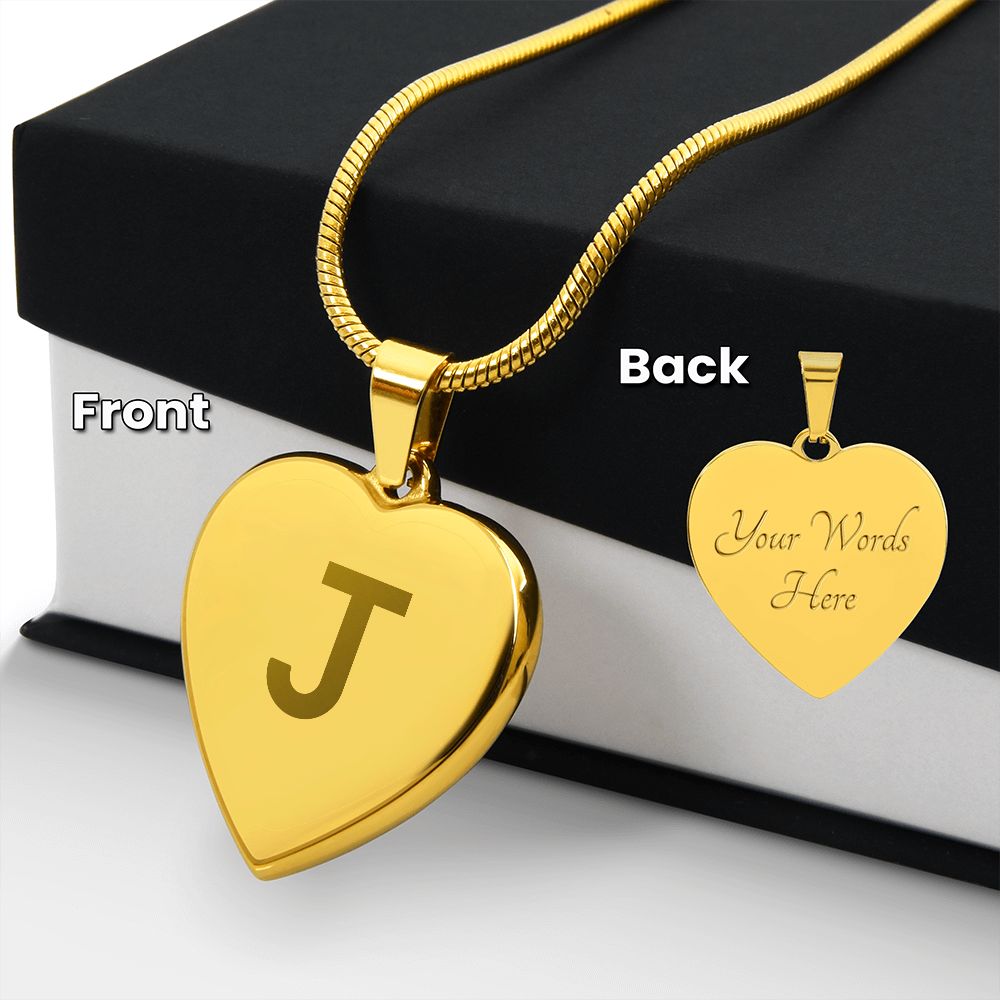 Luxury Engraved Initial Necklace: J
