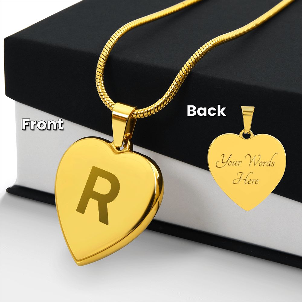 Luxury Engraved Initial Necklace: R