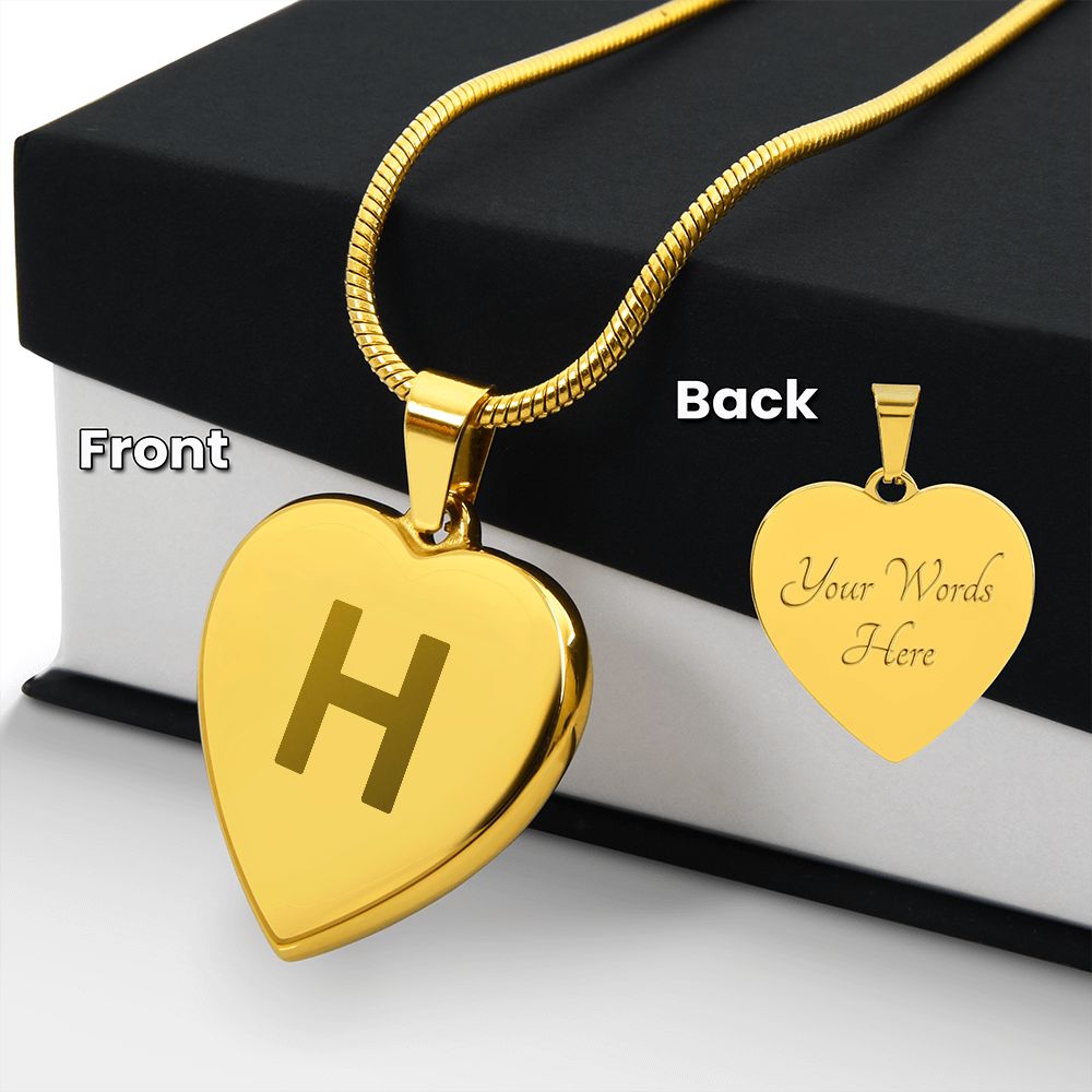 Luxury Engraved Initial Necklace: H