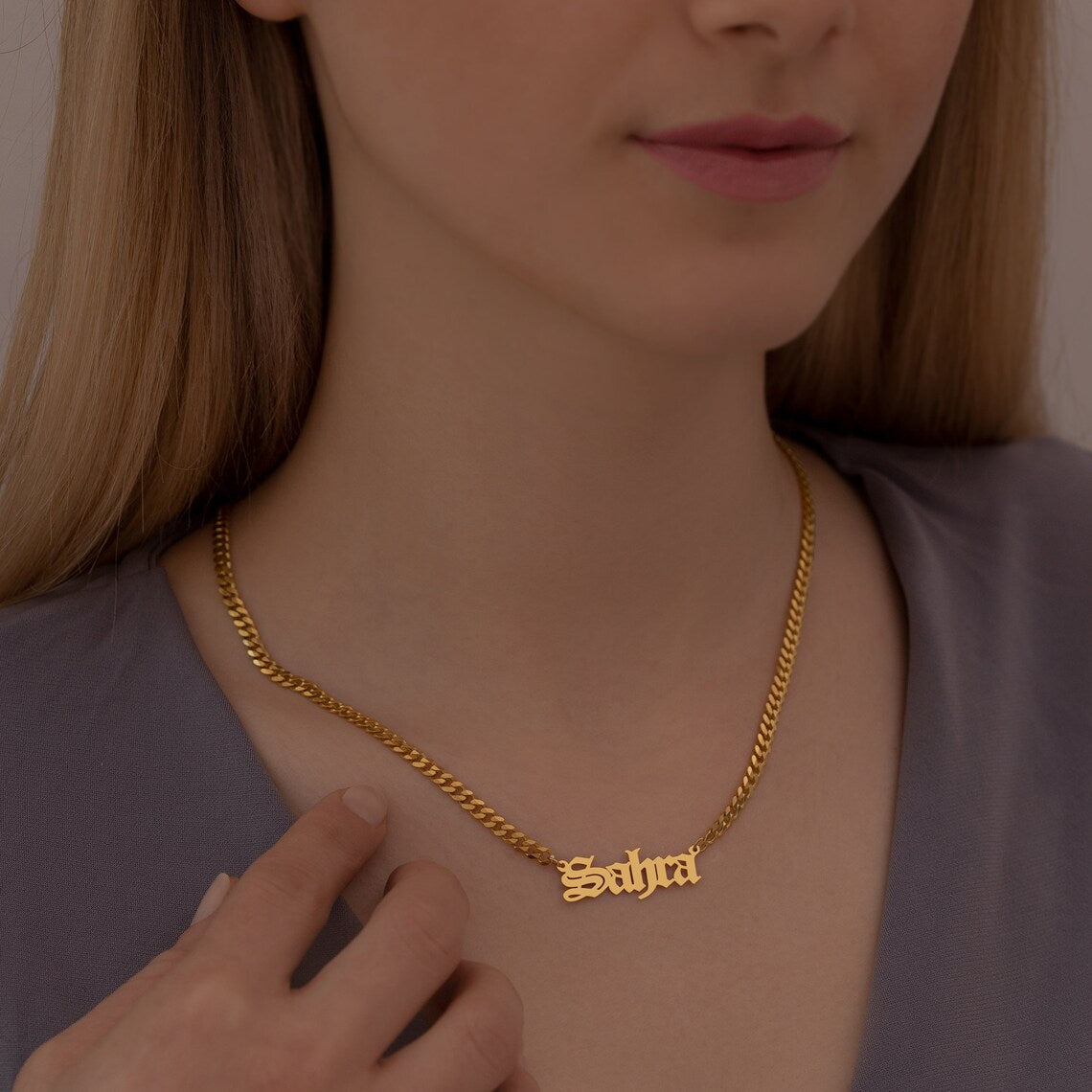 Gorgeous Personalised Old English Name Necklace