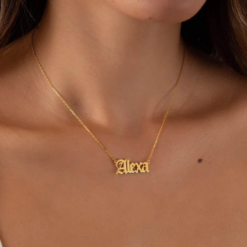 Gorgeous Personalised Old English Name Necklace