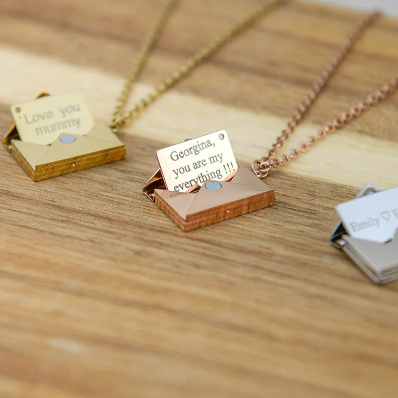 Gorgeous Personalised Envelope Necklace With Message