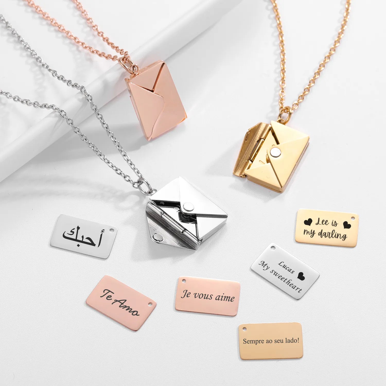 Gorgeous Personalised Envelope Necklace With Message