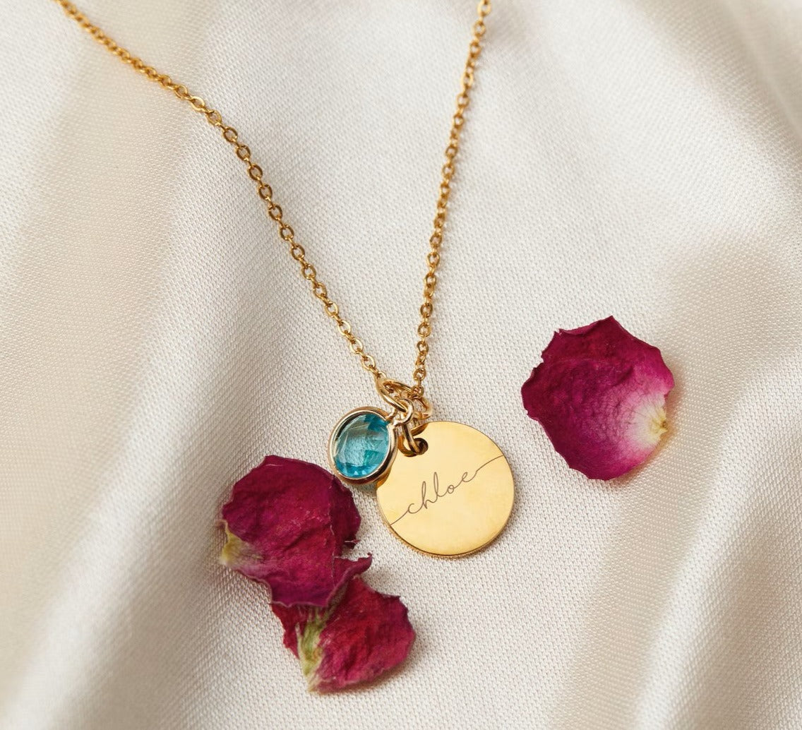 Family Tree Personalized Rose Gold Birthstone Necklace - 6 Stones