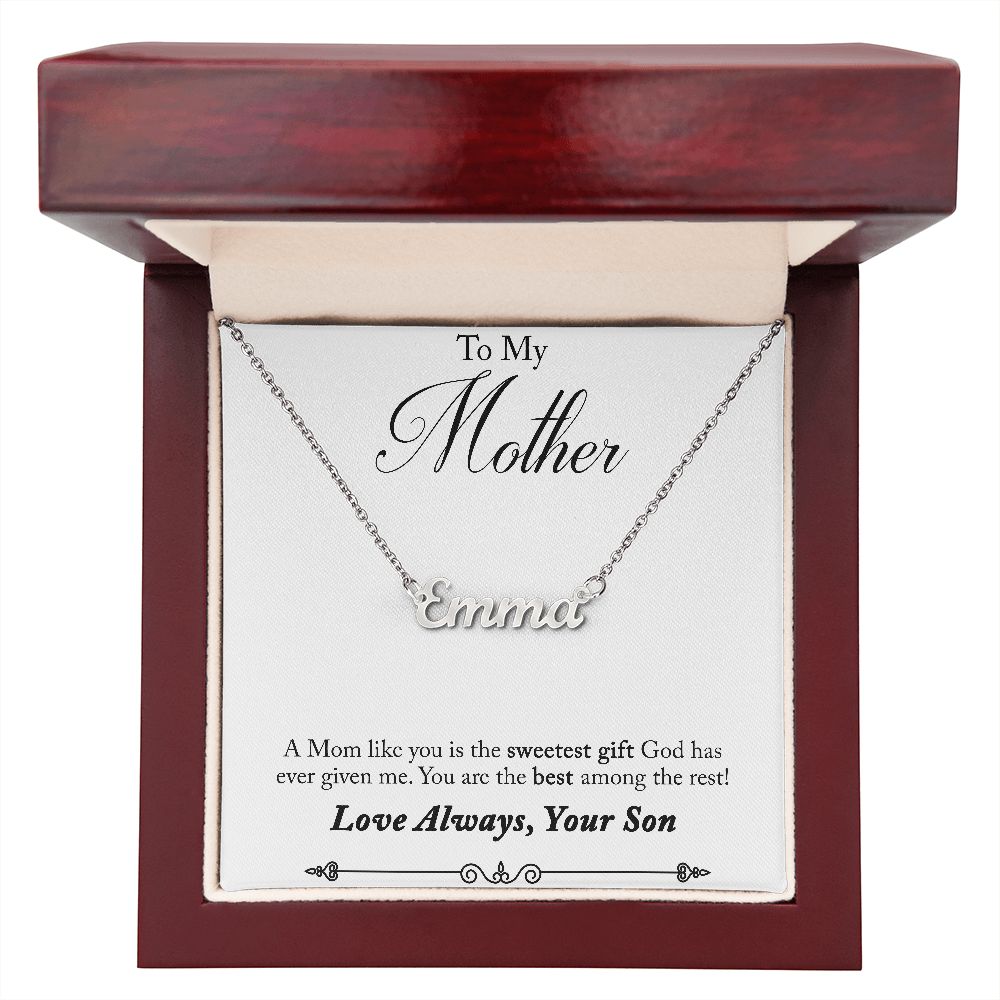 Luxury Name Necklace: To My Mother - From Son