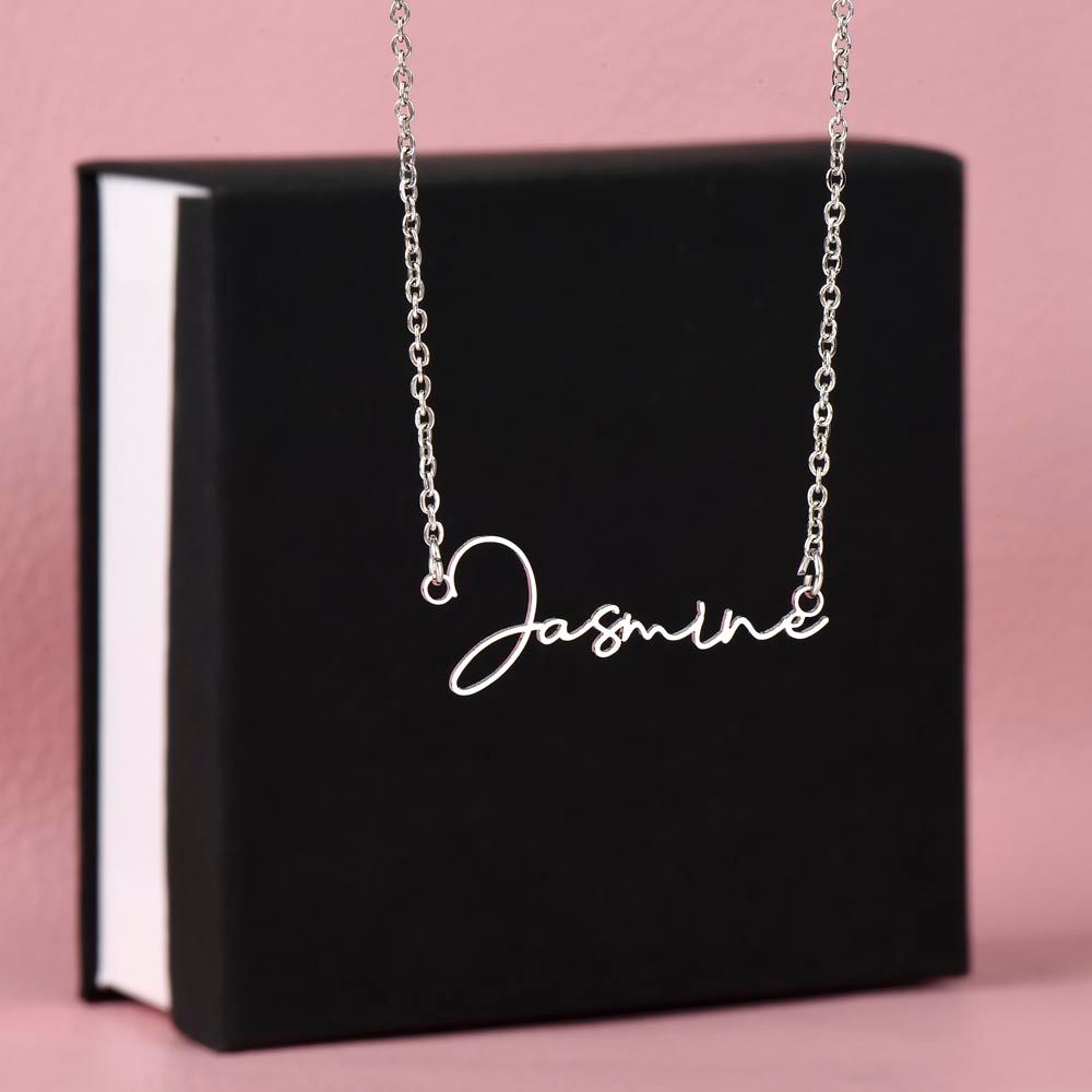 Luxury Signature Style Name Necklace: To My Amazing Mom - From Daughter