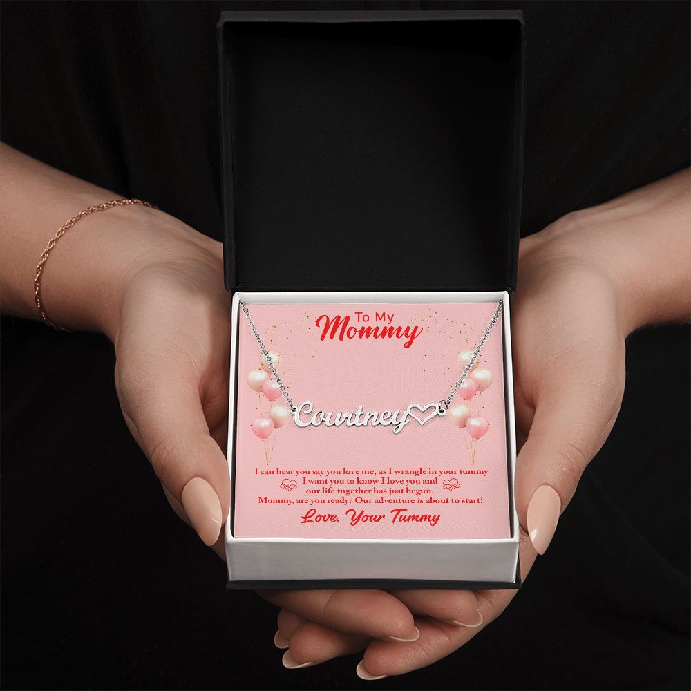 Mom to Be: Luxury Name Necklace With Heart