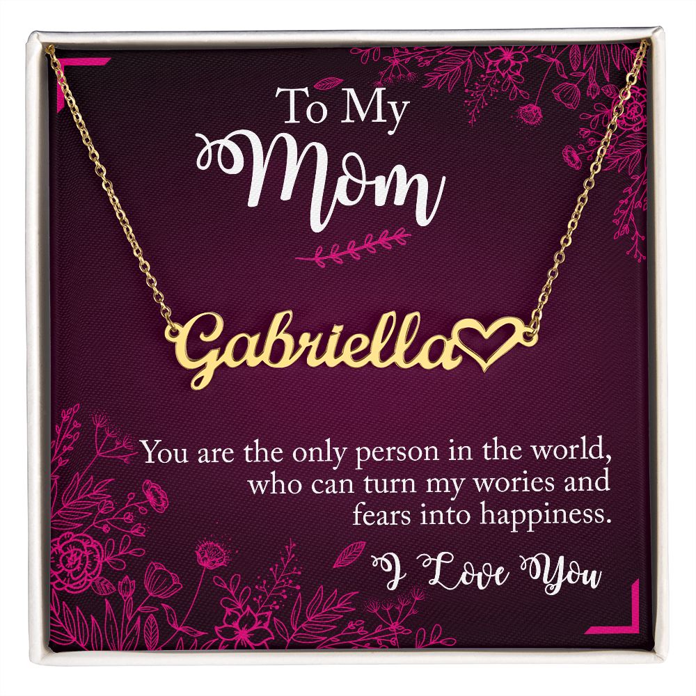 Luxury Name Necklace With Heart: To My Mom