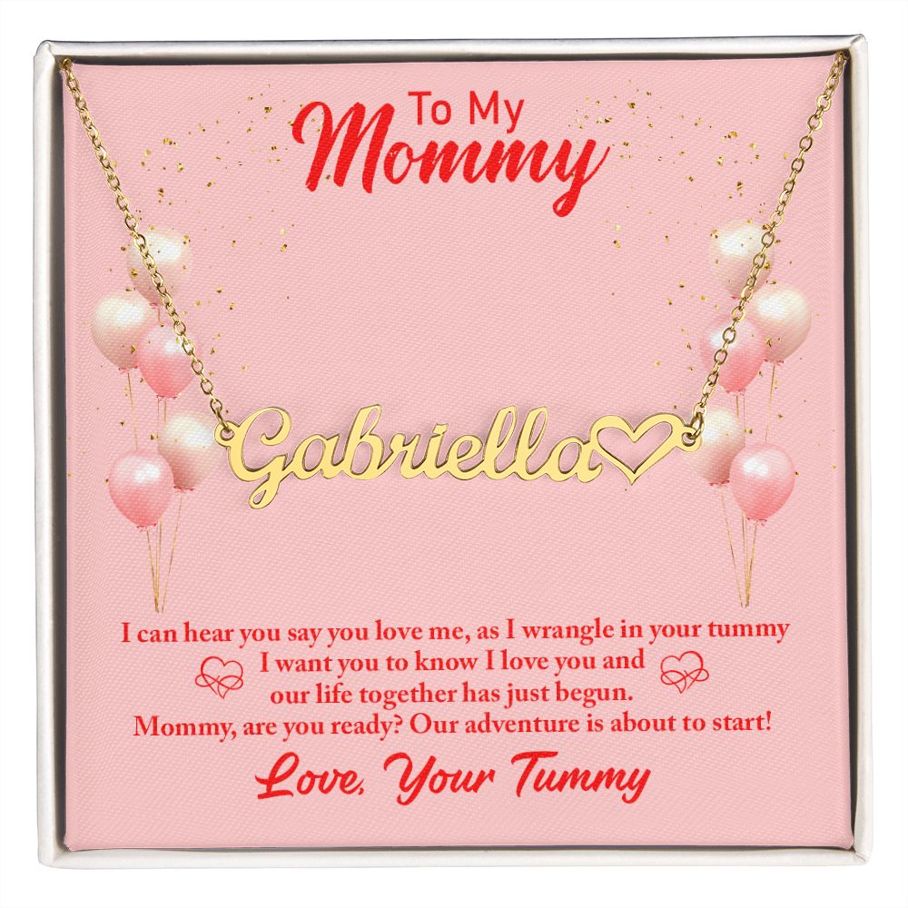 Mom to Be: Luxury Name Necklace With Heart