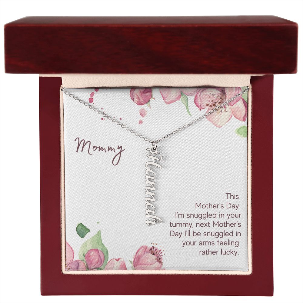 Mom to Be: Luxury Vertical Name Necklace