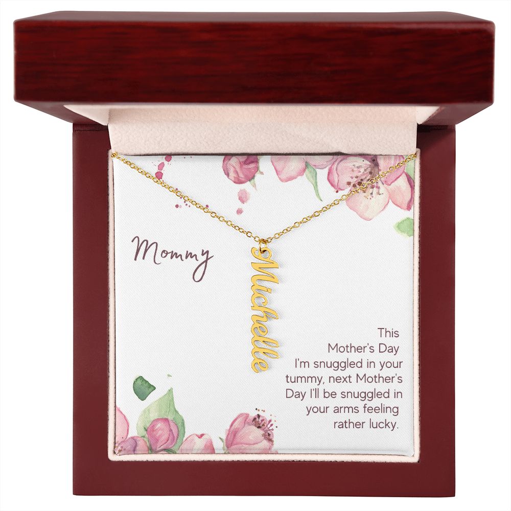 Mom to Be: Luxury Vertical Name Necklace